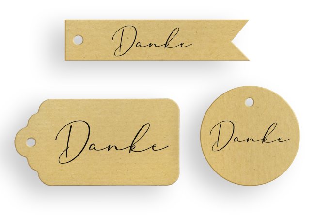 " DANKE " Geschenkanhänger aus  Kraftpapier